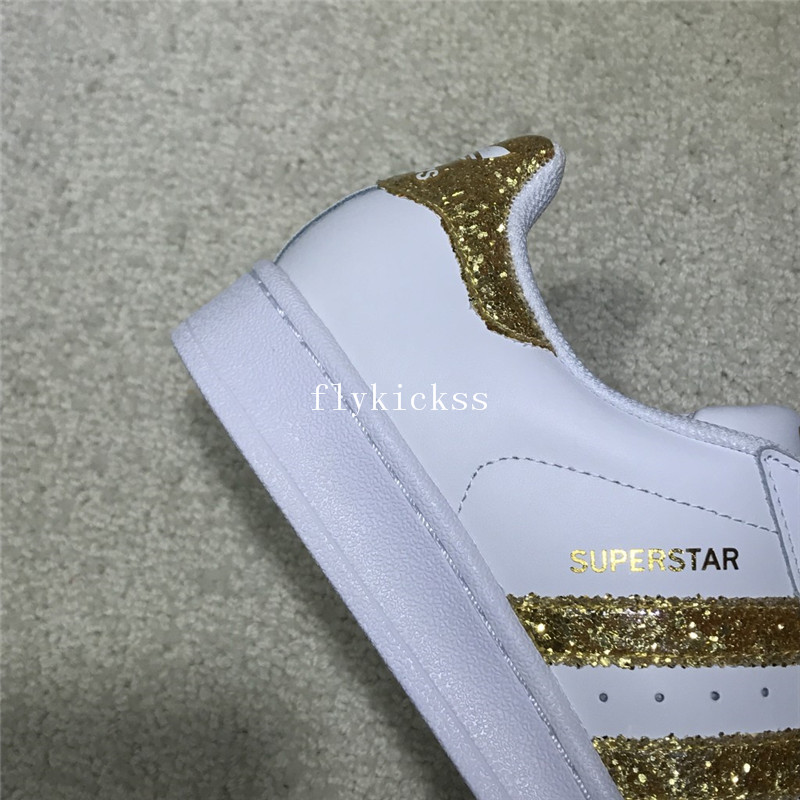 Adidas Superstar White Golden Strips S76924